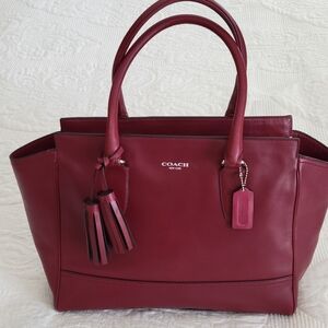 Vintage,Coach Burgundy Leather Tote Bag,fits a Laptap
